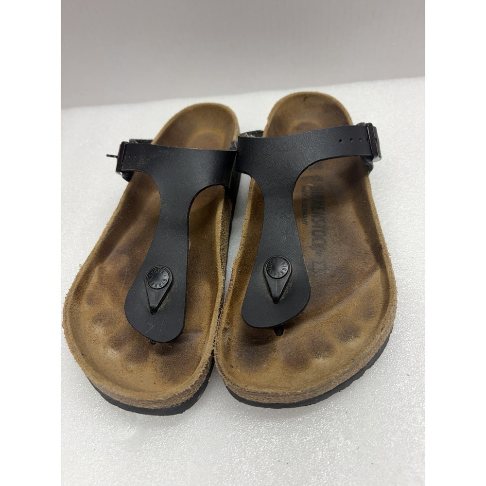 Birkenstock Gizeh Sandals Women Size 9 Eur 38 Black Flip Flop Slip On